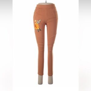 Women’s Rust Floral Applique Stretch Leggings